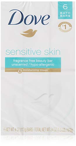 Dove Sensitive Skin Unscented Hypo-Allergenic Beauty Bar 4 oz, 2 ea (Pack of 24)