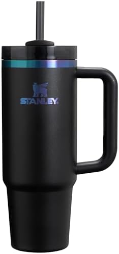 STANLEY Quencher H2.0 Tumbler with Handle and Straw 30 oz | Flowstate 3-Position Lid | Cup Holder Compatible for Travel | Insulated Stainless Steel Cup | BPA-Free | Black Chroma