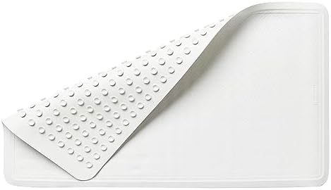Rubbermaid Commercial Products Bath Tub and Shower Mat, 36-Inch X 18-Inch, White, Extra Long, Machine Washable, Safti-Grip Non-Slip Bathroom Mat with Suction Cups for Home/Hotel/Shower/Bathtub