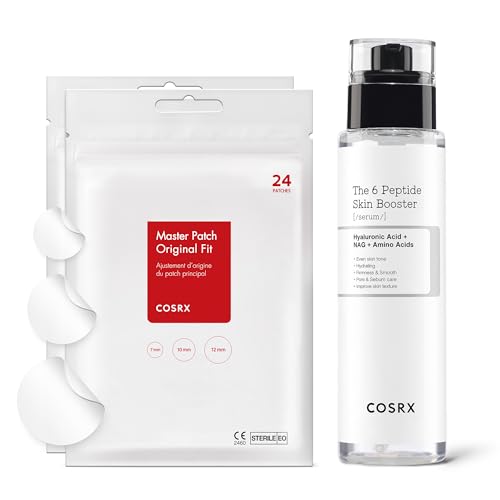 COSRX Pimple Care and Skin Recovery - Acne Pimple Patch 2 Pack (48 Counts) + Peptide Toner Serum, Acne Recovery and Hydration Boosting Skin Care for All Skin Types
