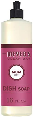 Mrs. Meyer's Clean Day Dishwashing Liquid Dish Soap, Cruelty Free Formula, Mum Scent, 16 Fl Oz (Pack of 1)