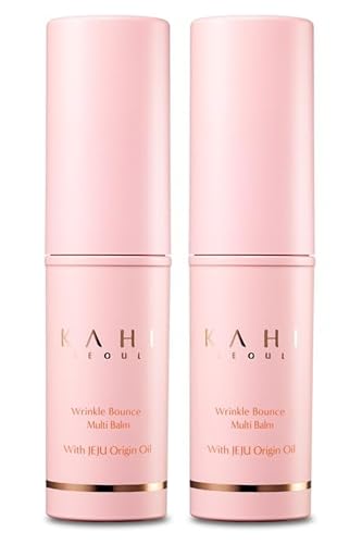 KAHI Wrinkle Bounce Multi Balm - DUO EDITION | All-in-One Hydrating Balm Eye Cream Make Up Base & Moisture Stick | Daily Moisturizer Stick with Salmon-derived sodium DNA (0.64 oz)
