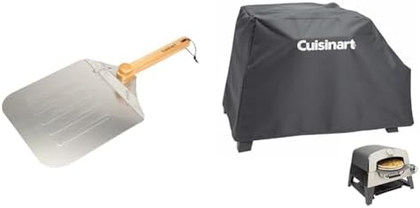 Cuisinart CPP-612 Aluminum Pizza Peel, 12" & CGC-103 3-in-1 Pizza Oven Grill Cover, (Cover fits CGG-403)