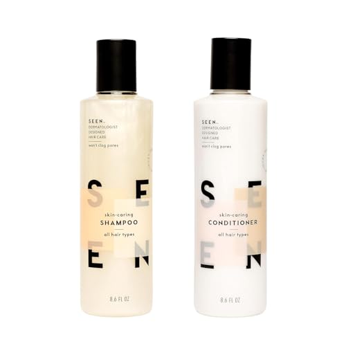 SEEN Shampoo & Conditioner Bundle - Scented, Non-Comedogenic & Sulfate-Free Hair Care - Dermatologist-Developed, Safe for Sensitive & Acne-Prone Skin