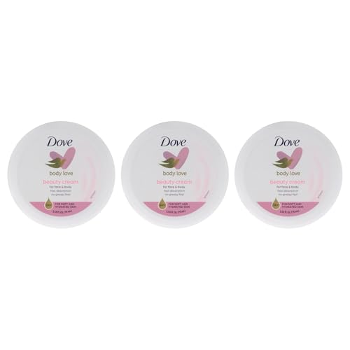 Dove Beauty Cream - Pink for Women - 2.7 oz Cream (Pack of 3)