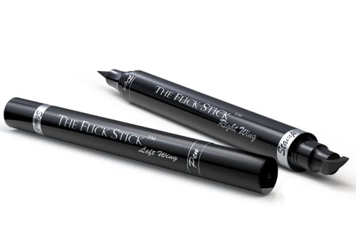 Winged Eyeliner Stamp by Lovoir, Waterproof Make Up, Smudgeproof, Long Lasting Liquid Eye liner Pen, Vamp Style Wing, 2 Wingliner Pens (12mm Vintage, Midnight Black)