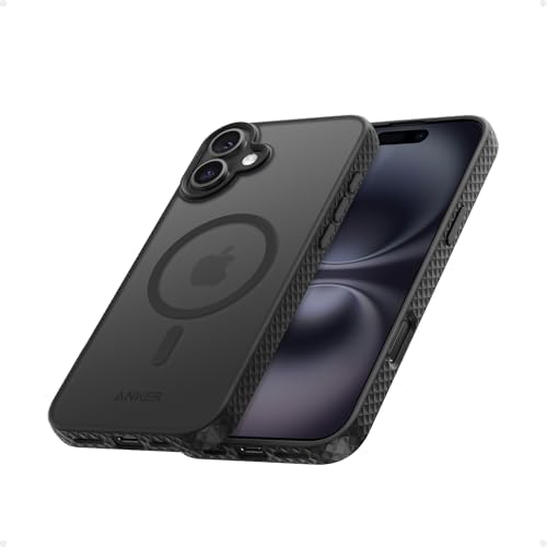 Anker MagGo Matte Magnetic Phone Case for iPhone 16 Plus, Ultra-Slim, Scratch-Resistant, Durable Protective Cover, Compatible with MagSafe, Black