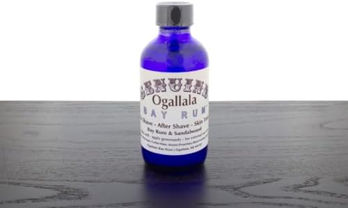 8 oz Genuine Ogallala Bay Rum & Sandalwood Aftershave Old-time looking bottle and label.