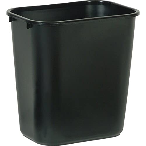 Rubbermaid Commercial Products Deskside Wastebasket/Trash Can, 3.25-Gallon/13-Quart, Black, Small, for Bedroom/Bathroom/Office, Fits Under Desk/Sink/Cabinet