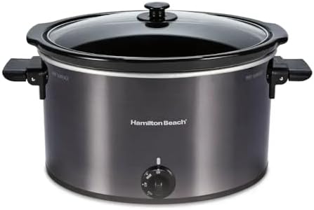 Hamilton-Beach 10 Quart Slow Cooker Black, Large Capacity with Lid Lock, Manual Temperature Control, Dishwasher Safe Stoneware, Keep Warm Setting, Perfect for Roasts, Stews, and Soups
