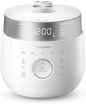 CUCKOO CRP-LHTR1009FW 10-Cup (Uncooked) / 20-Cup (Cooked) Induction Heating Twin Pressure Rice Cooker with Nonstick Inner Pot, 16 Menu Modes, 3 Voice Guide, Auto Clean (White)