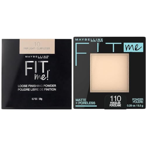 Maybelline Fit Me Loose & Pressed Setting Face Powders, Fair Light & Porcelain, 1 Count Each