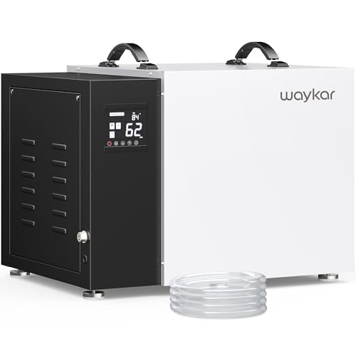 Waykar 158 Pint Commercial Dehumidifier with Pump and Drain Hose for Crawl Spaces, Basements, Ducted Industrial Use, and Water Damage Unit, for Spaces up to 7500 Square Feet, Smart Humidity Control