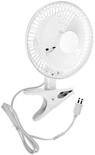JOEY'Z 6 INCH - 2 Speed - Adjustable Tilt, Whisper Quiet Operation Clip-On-Fan with 5.5 Foot Cord and Steel Safety Grill (1, 6" Fan with 5 FT Cord)