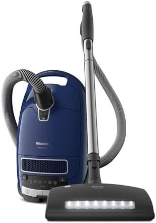 Miele Complete C3 Marin Bagged Canister Vacuum Cleaner with Electrobrush Floorhead, Suitable for Carpets and Hard Floors, in Marine Blue