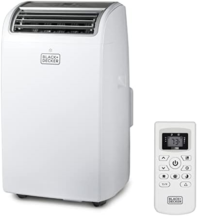 BLACK+DECKER Smart Portable Air Conditioner, 14,000 BTU for Rooms up to 700 Sq. Ft., Smart Portable AC with Follow Me Remote and Window Kit, BPACT14WT, White