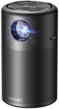 Anker Nebula Capsule, Smart Wi-Fi Mini Projector, 100 ANSI Lumen Portable Projector, 360 Speaker, Movie Projector, 100 Inch Picture, 4Hr Video Playtime for Inside and Outside, Watch Anywhere
