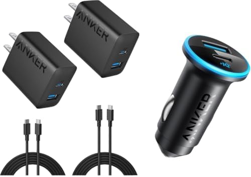 Anker 2-Pack USB C Charger with USB C Car Charger