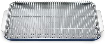 Caraway Non-Stick Ceramic Baking Sheet & Cooling Rack - Ceramic Coated - Non-Toxic, PTFE & PFOA Free - Perfect for Baking, Roasting, and More - Large (18" x 13") - Navy