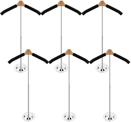 6 Pack Adjustable T Shirt Display Flexible Shoulder Stand,Portable Clothes Hanger Rack for Clothing Garment Coat Retail Vendor,Shirt Rack,Metal Clothing Display Rack,17.3 x 31.3 Inch