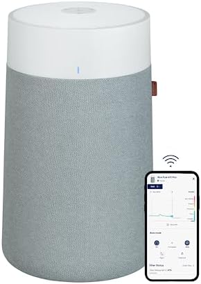 BLUEAIR Air Purifiers for Bedroom, HEPASilent Air Purifiers for Home, Air Purifiers for Pets Allergies Air Cleaner, Smart Air Purifier, Small Room Air Purifier, Virus Air Purifier, Blue Pure 411i Max