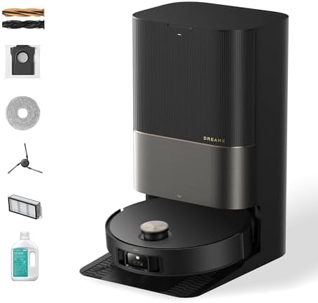 DREAME X50 Ultra Complete Robot Vacuum and Mop with Auto-Empty and Mop Self-Cleaning, 20,000Pa Suction, Obstacle Avoidance and 360° Navigation, Corner to Edge Deep Cleaning, Detangling Brush (Black)