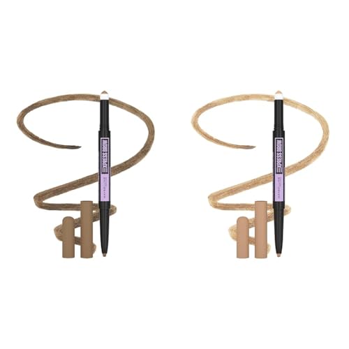 Maybelline Express Brow 2-In-1 Blonde & Light Blonde Pencil and Powder Eyebrow Makeup, 1 Count Each