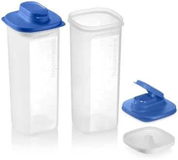 Tupperware Slim Line 2-Pitcher Set in Blue, Dishwasher Safe and BPA Free (2L / 8.4 Cups, Set of 2)