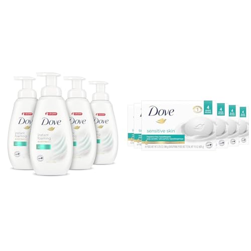 Dove Instant Foaming Body Wash for Softer Skin Pack of 4 Beauty Bar for Softer Skin 24 Bars