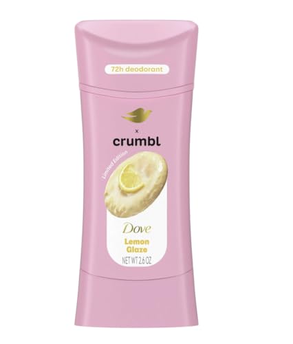 Dove x Crumbl 1 Pack Deodorant Stick Crumbl Lemon Glaze Aluminum Free, 2.6 oz