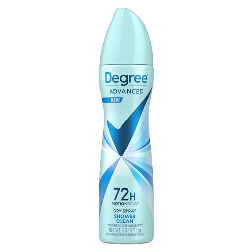 Degree MotionSense Dry Spray Antiperspirant, Shower Clean 3.8 oz (Pack of 4)