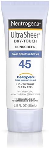Neutrogena Ultra Sheer Dry-Touch Water Resistant and Non-Greasy Sunscreen Lotion with Broad Spectrum SPF 45, 3 fl. oz