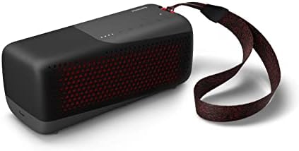 PHILIPS S4807 Outdoors Wireless Bluetooth Speaker with Stereo Pairing and Bluetooth Multipoint Connection, IP67 Waterproof, Gray