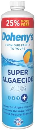 Doheny's Super Algaecide Plus | Pro-Grade | Effective Against Most Algae Types | 7.1% Chelated Copper (Chelated to Reduce Staining) | Non-Foaming, No Clouding | Safe to Swim After Use | 40oz Bottle