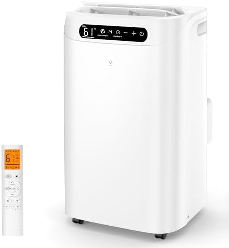 Portable Air Conditioners 14000Btu with Remote Control, 3-in-1 Free Stand Smart Cooling Portable AC Unit with Dehumidifier, Fan, Cools Room up to 700 sq.ft, Auto Swing,24H Timer, Windows Kit