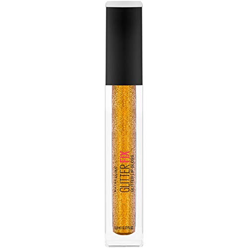 Maybelline New York Lip Studio Glitter Fix Glitter Lip Gloss Makeup, Gold Boost, 0.17 fl. oz.