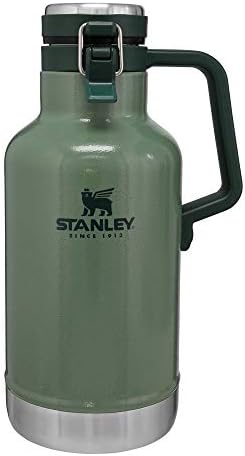 Stanley Classic Easy-Pour Growler 64 oz | Keeps Beer Cold or Coffee Hot | Leakproof Steel Lined Lid and Easy to Carry Handle | Insulated Stainless Steel | BPA-Free | Green