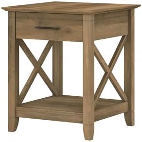Bush Furniture Key West Small End Table with Storage | Modern Farmhouse Accent Shelf for Living Room in Reclaimed Pine