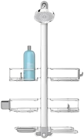 simplehuman Adjustable and Extendable Shower Caddy XL, Stainless Steel and Anodized Aluminum