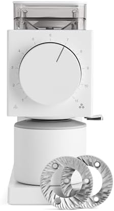Fellow Gen 2 Ode Burr Coffee Grinder Electric with 31 Settings for Drip, French Press & Cold Brew - Small Footprint Electric Grinder - Matte White