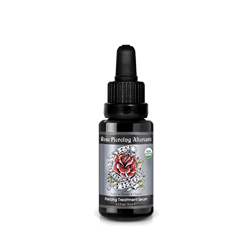 Alteya Organics Piercing Aftercare - USDA Certified Organic Vegan Piercing Oil - 0.5 Fl Oz/15mL