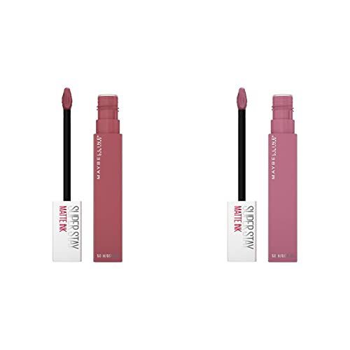 MAYBELLINE Super Stay Matte Ink Liquid Lipstick Makeup Long Lasting High Impact Color Up to 16H Wear Light Mauve Pink and Mauve Pink, 2 Count