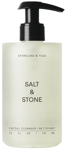 Salt & Stone Face Wash for Women & Men, Spirulina & Yuzu Gentle Facial Cleanser, Makeup Remover Pore Minimizer with Hyaluronic Acid, Squalane, Skin Care for All Skin Types, Vegan, Cruelty Free, 7.2 oz