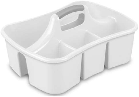Sterilite 15888006 4 Compartment White Divided Ultra Caddy