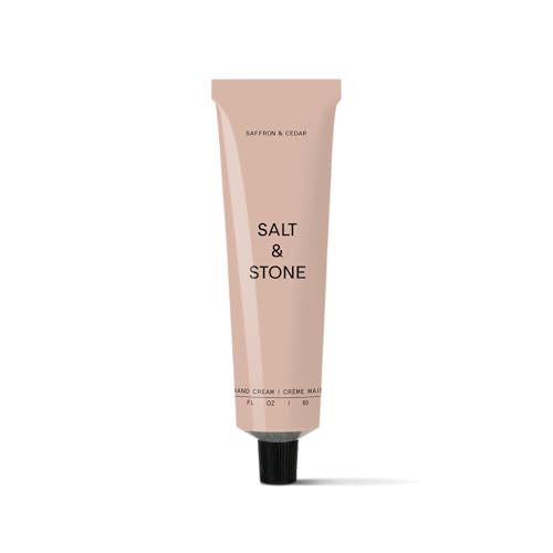 Salt & Stone Hand Cream for Women & Men | Saffron & Cedar | Hydrates, Nourishes & Softens Skin | Restores Dry Cracked Hands | Fast-Absorbing | Cruelty-Free & Vegan (2 fl oz)
