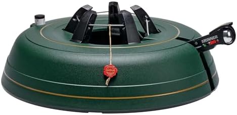 Krinner Christmas Tree Genie XXL Deluxe - Green Tree Stand - Original Single Cable Operation, Holds up to 12 ft Live Trees - Foot Pedal Setup & Water Reservoir with Level Indicator - German Made