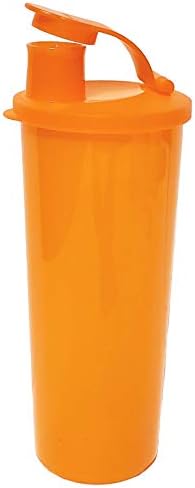 Tupperware 16 Oz Tumbler Orange Flip Top Seal Lid