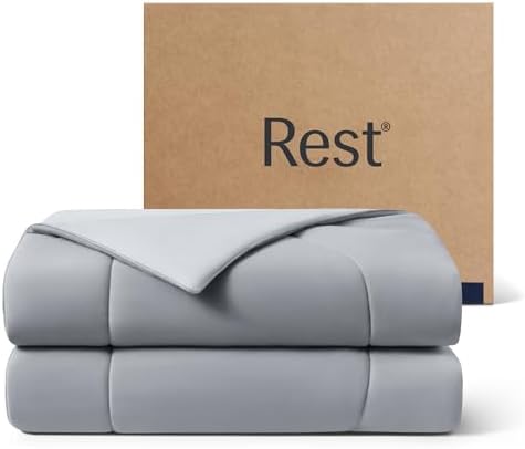 REST® Evercool® Cooling Comforter, King/Cali King, Blanket for Hot Sleepers, All Season Bedding for Night Sweats, Breathable Lightweight Duvet, 106x90 Inches, Cool Gray