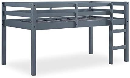 DHP Milton Twin Loft Bed, Space Saving Design, Solid Pine Wood, White Finish