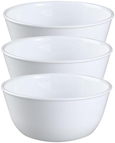 Corelle Coordinates Wh Corelle Livingware Super Soup/Cereal Bowl, 28 oz, Winter Frost White, Set of 3